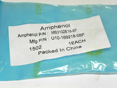 30 PCS Amphenol Circular Connector 8 Pin MS3102E18-8P | eBay