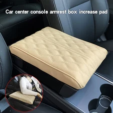 Beige car armrest Cushion cover Car center console box PU Leather sponge cushion