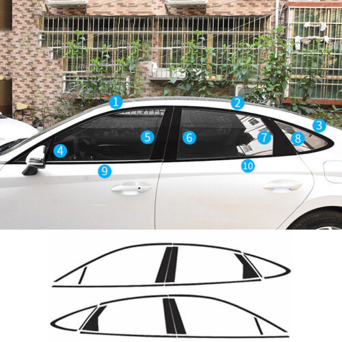 For Hyundai Sonata 2020-2023 Glossy Black Window Frame Molding Strips Cover Trim - Picture 2 of 5