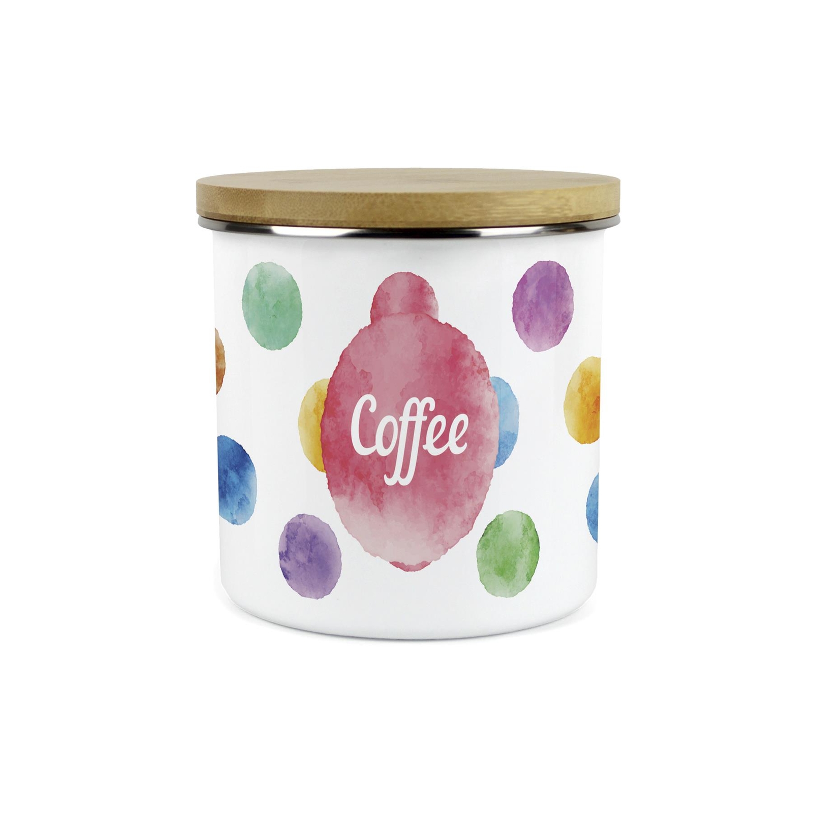 Polka Dots Coffee Storage Canister - Multicoloured Spots Kitchen Container Gifts