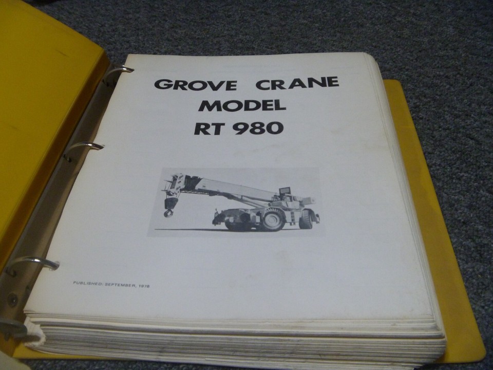 Grove RT980 Rough Terrain Hydraulic Crane Shop Service Repair Manual | eBay
