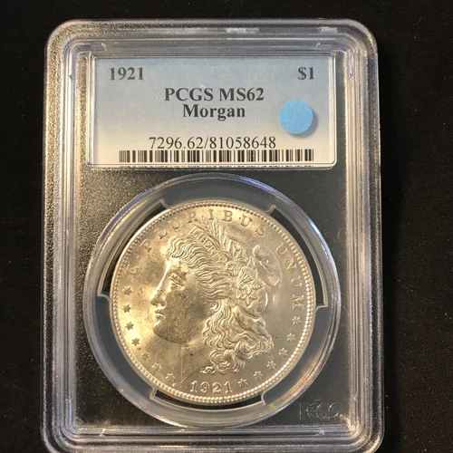 1921 Nice White Morgan Silver Dollar PCGS MS62 Morgan bright white