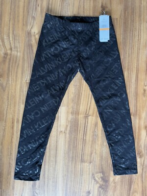 Calvin Klein Girls Performance Leggings With Calvin Klein on Legging-NWT-size 7