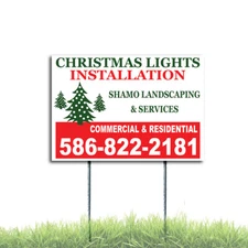 Pack Of 8 Christmas Light Installation Yard Sign Your Phone Number Fully Insured