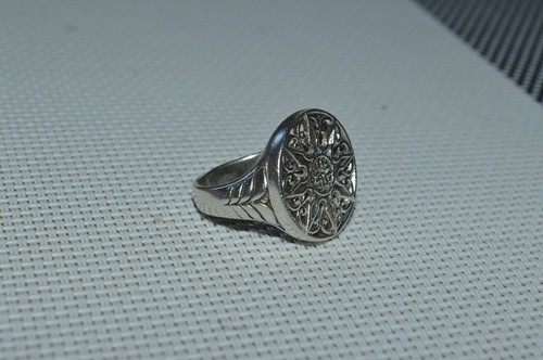 ESCLUSIVO ANELLO VINTAGE RUSSO ARGENTO STERLING 925 Taglia 8 Gioielli unisex modello sole - Foto 11 di 11