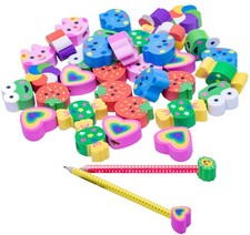 35 PCS Pencil Top Erasers, Animal Pencil Erasers Toppers, Cute Heart Cap Eras...