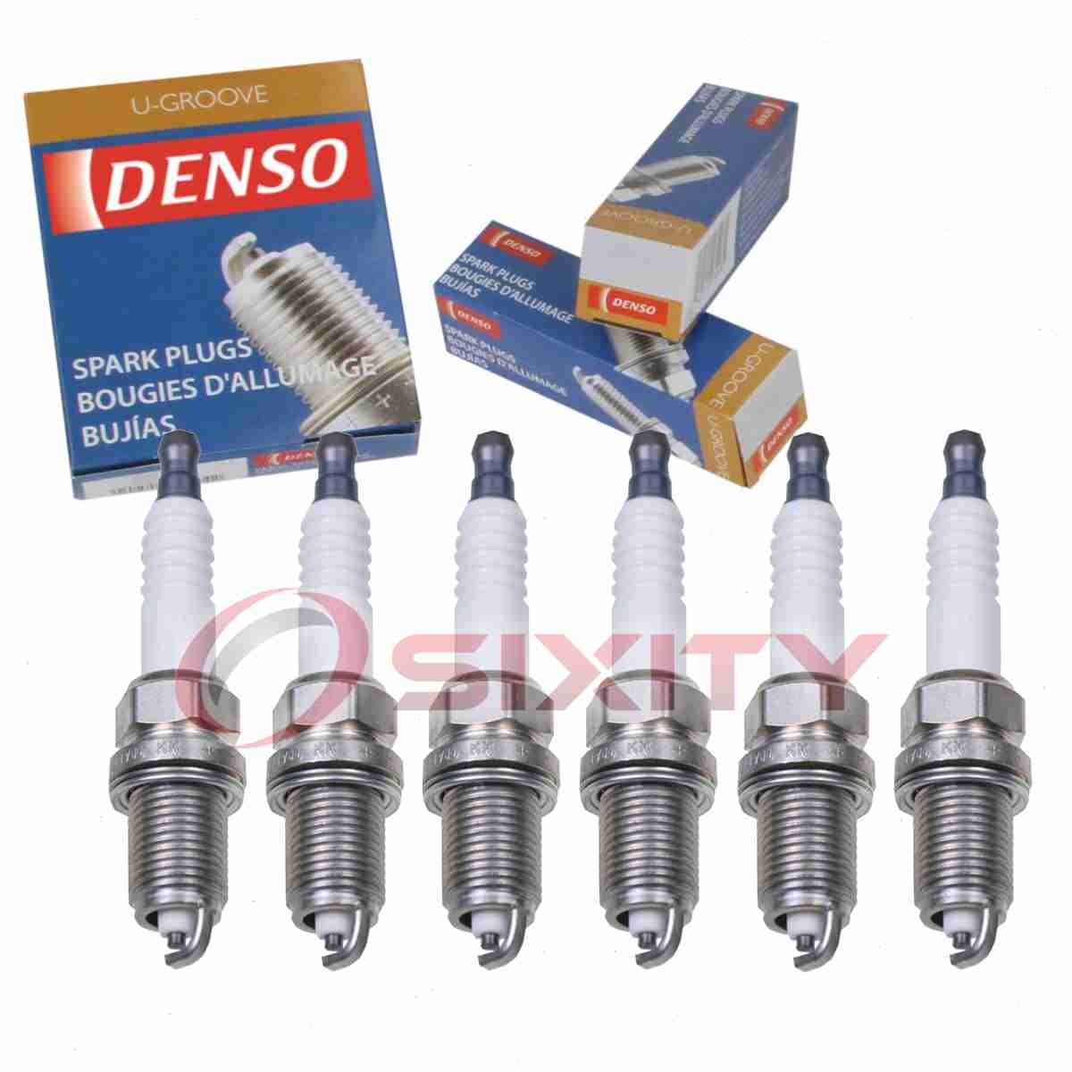 6 pc DENSO 3006 Standard U-Groove Spark Plugs for Q16R-U11 90919-01129 ca