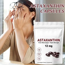 Astaxanthin 12mg Softgels | Premium Astaxanthin Antioxidant Supplements 120 Cts`