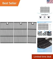 17" Cast Iron Grill Grates Compatible with Top Charbroil Models, Easy to Clean