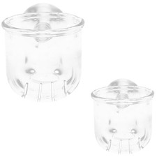 2 Pcs Aquarium Red Worm Cup Feeder Glass Dish for Shrimp Feeding Bowl