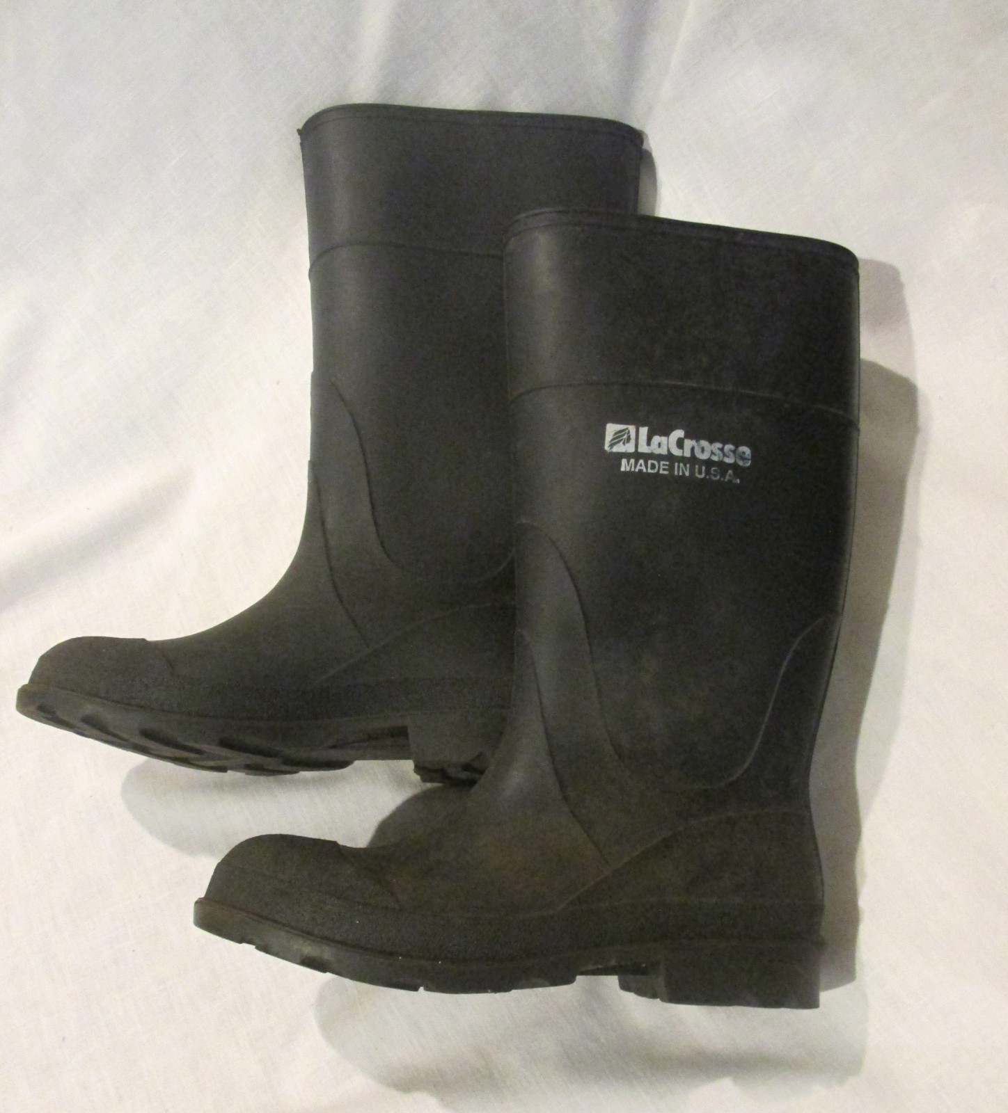 LaCrosse Rain Boot Men's 8  Black Rubber Work Boot Made in USA