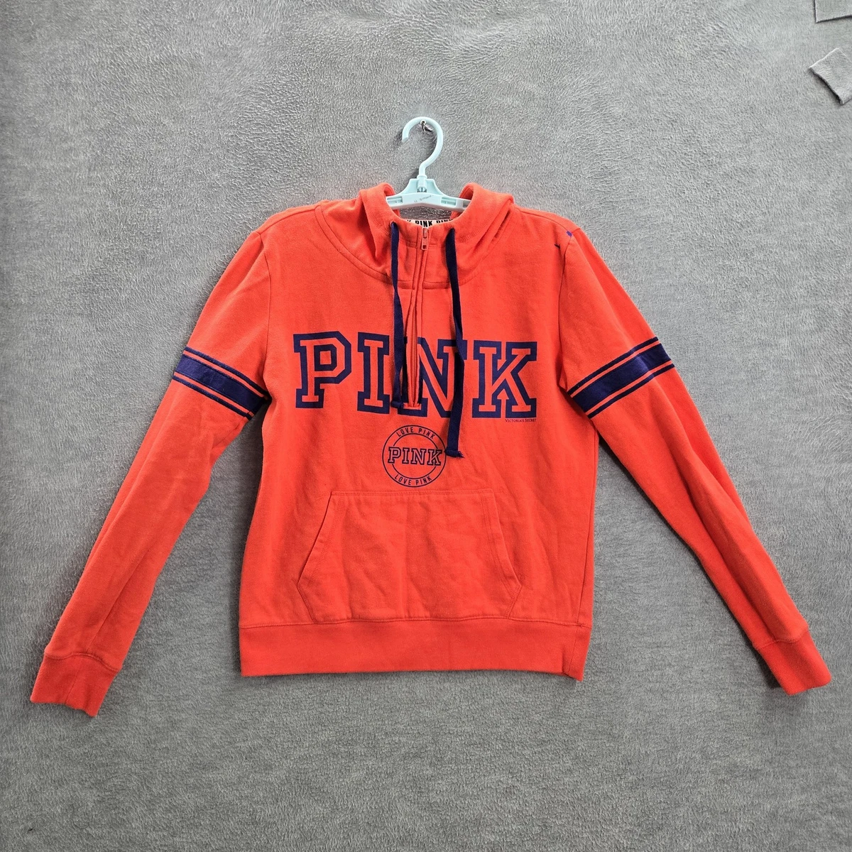 Sweat à Capuche Victoria's Secret Femme – Zip Paillettes Ailes Bling – Orange – Taille S
