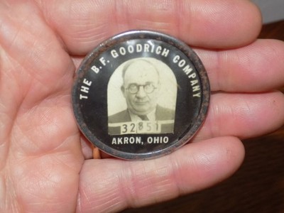 Vintage B F Goodrich Company Akron, Ohio Employee ID Button
