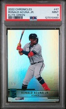 2022 Panini Chronicles Elite Green Ronald Acuna Jr. #47 /5 PSA 9