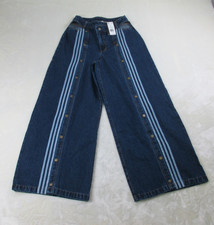 NUEVO Pantalones Adidas X Ivy Park Para Hombres Grandes Azul Denim Snap Jeans Pierna Ancha Beyoncé