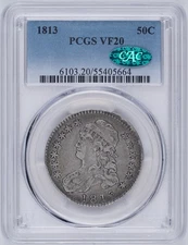 1813 50C Capped Bust Half Dollar PCGS VF20 CAC