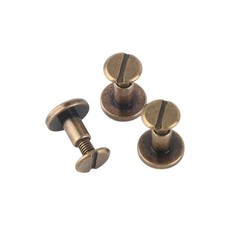  8mm Leather Craft Rivets 20Sets Brass Button Studs Rivets Flat Head Screwback