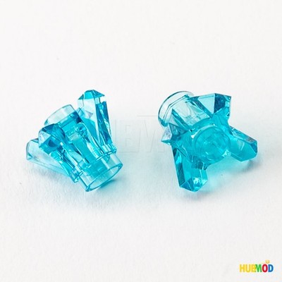Lot of 2 LEGO Trans Light Blue 11127 Crystal Rock 4 Point Gem