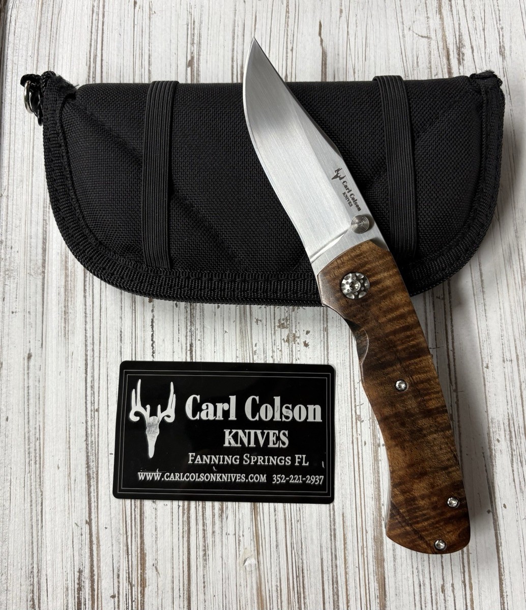 邦楽 CWC (Campanella, Woodbrain & Conomark) Carl Colson Custom Knives Fine Folder Tasmanian Blackwood CPM 154