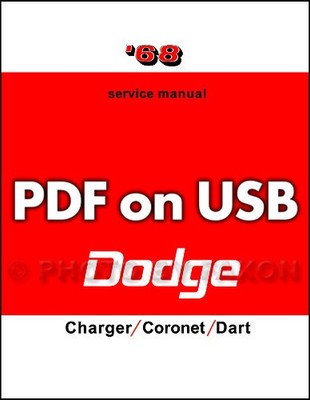 1968 Dodge USB Shop Manuell Ladegerät Rose Dart Polara Monaco Service Reparatur