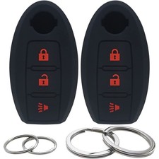 2Pcs Silicone 3 Buttons Key Fob Cover Remote Case Keyless Protector Compatibl...