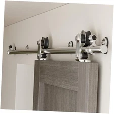  6FT/72'' Stainless Steel Sliding Track Barn Door Hardware Kit for Single Door 