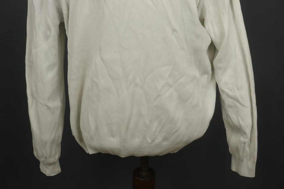 Sudadera Pullover Lacoste Blanca 100% Algodón Manga Raglán Cuello Redondo Talla 6 Foto 3 de 4