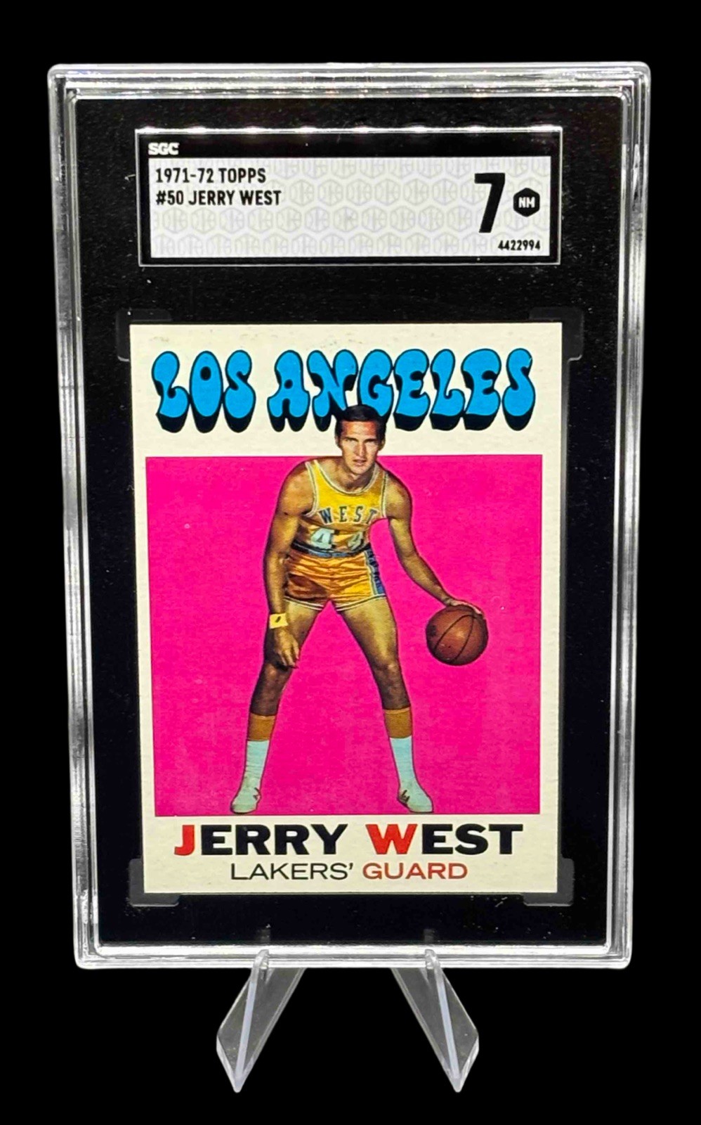 1971-72 Topps Basketball #50 Jerry West LA Lakers HOF SGC 7 NM NICE!