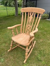 Solid Pine Rocking Chair – Traditional Wooden Armchair – Excellent Condition