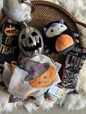 Halloween Theme Item Lot of 5 items Bundle-Socks, Scarf, Decor, Plush