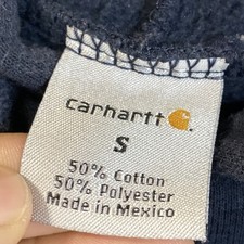 Vintage Carhartt Hoodie Mens Small Y2K Navy Blue S Work Wear Outdoor K465