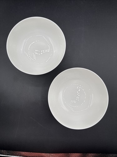 Mikasa Swirl Ciotole per Cereali Zuppiera Bianca 6” Bone China Lotto di 6 - Foto 4 di 16