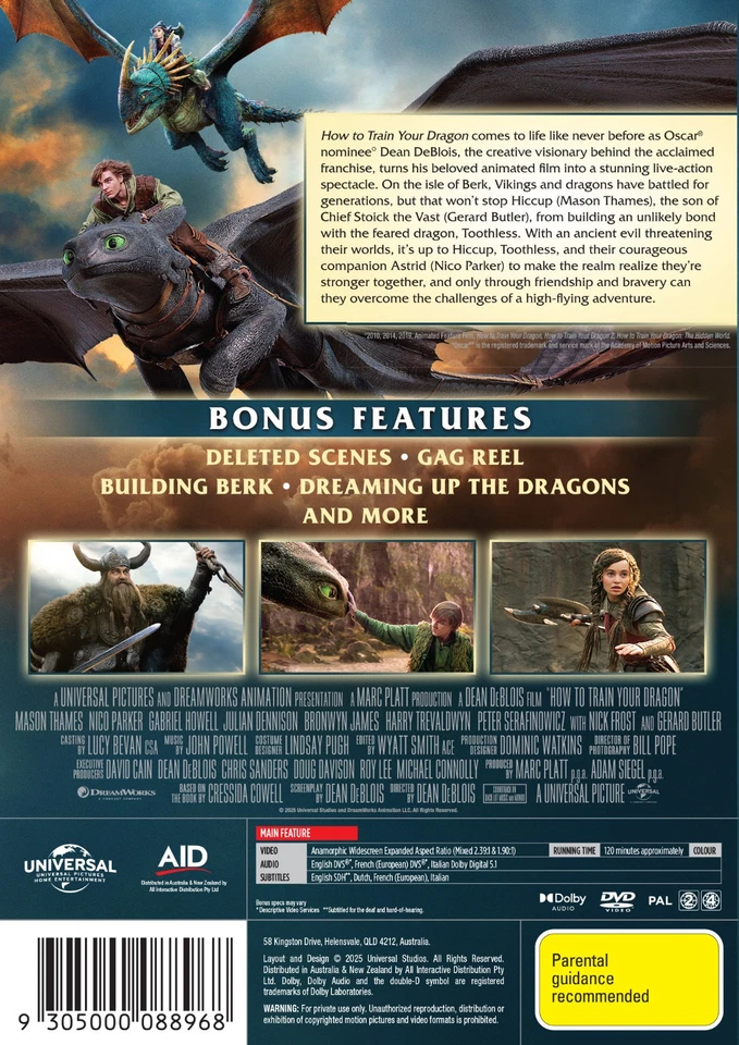 BRAND NEW How To Train Your Dragon (DVD, 2025) R4 Movie Live-Action - image 2 of 2