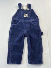 Vintage Carter s Baby 6 9M Corduroy Overalls Blue Plaid Lined 100 Cotton