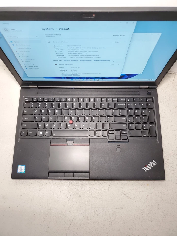 Lenovo ThinkPad P52 i7-8850H 2.5GHz 16GB RAM 256GB SSD P1000 Win11 #69 - Image 3 of 4