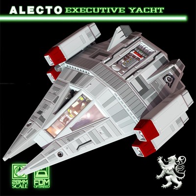 Alecto Executive Yacht Spaceship | 2nd Dynasty | Traveller Miniature | 28mm