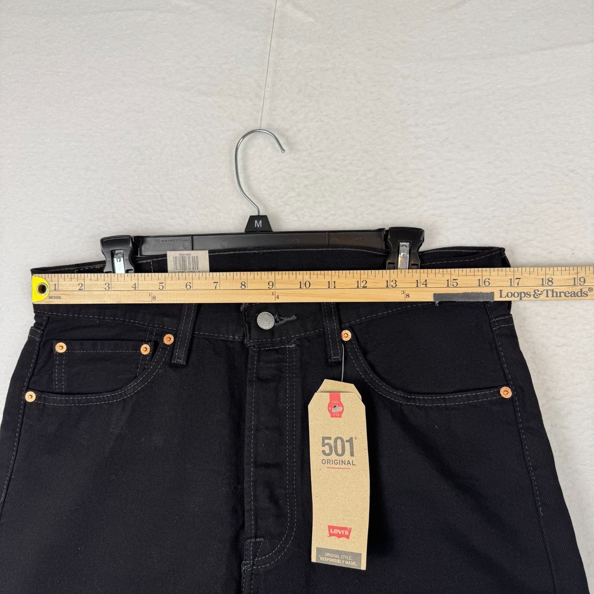 NWT Levi's 501 Mens 33x34 Black Denim Jeans Straight Leg Classic