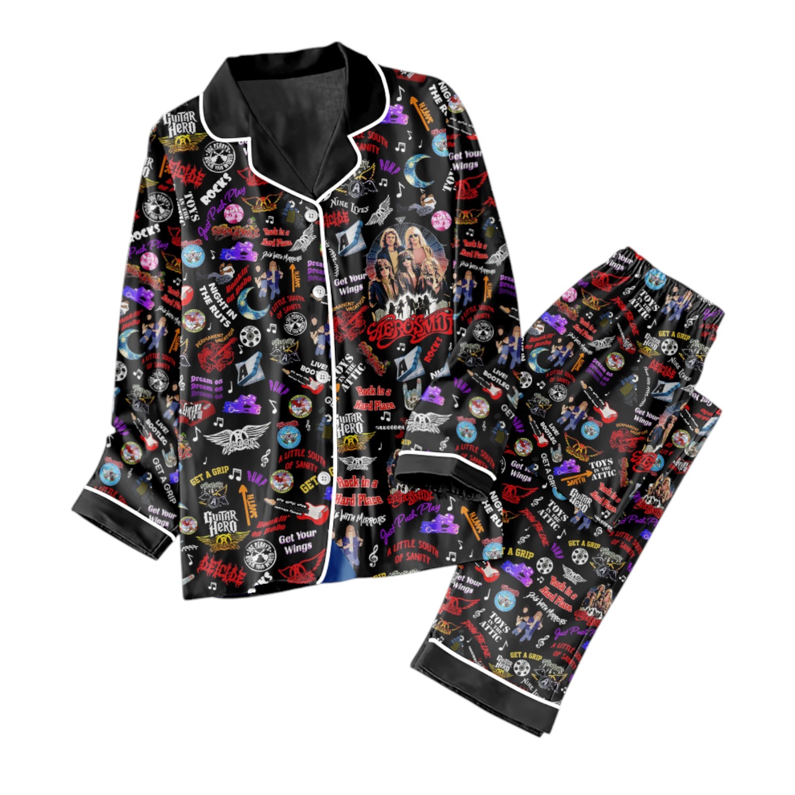Aerosmith Button Down Pajamas Set 8211 TANTN 2350