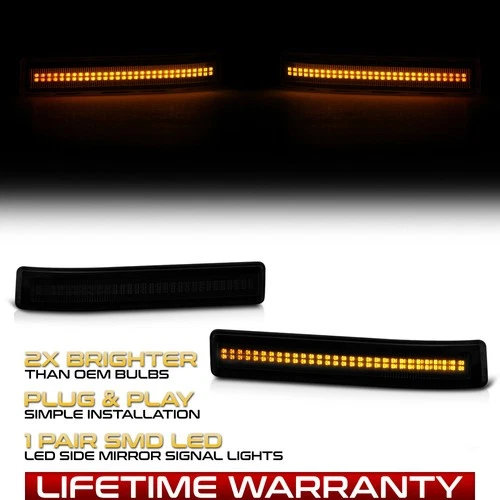 2009-2014 Ford F150 "COOL SMOKE" LED Strip Side Mirror Signal Marker Light Lamps