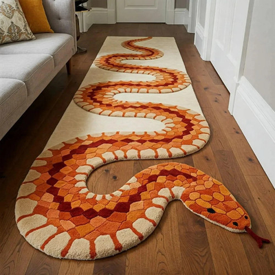 #ad Hand Tufted Wool Serpent 2x16 Runner Rug – Reptile Inspired Hallway Decor $109.62