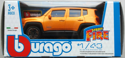 Bburago 2017 Jeep Renegade orangemetallic 1:43 Neu/OVP Modellauto SUV Auto ´17