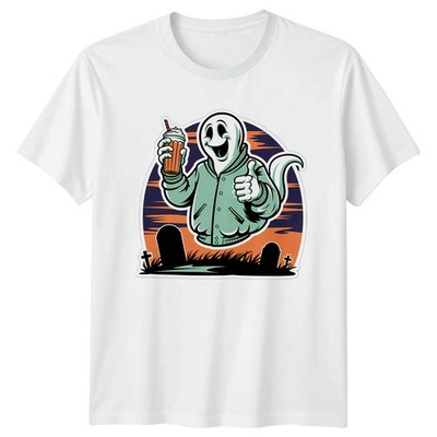 Retro Geist Kürbis Shake T-Shirt Spooky Retro Halloween Geschenk für Sie und Ihn