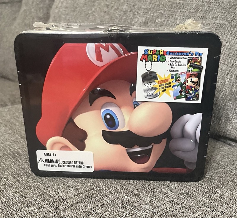 SEALED Super Mario Brothers Enterplay Lunchbox Tin Dog Tags, Card Packs + More!