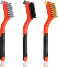 3PCS Wire Brushes for Cleaning Rust, Nylon, Brass  StainlessSteel Bristles 