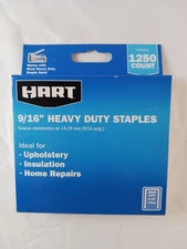 HART 9/16 Inch, 14mm HEAVY DUTY STAPLES 1250 ct, Works with Heavy Duty Staplers