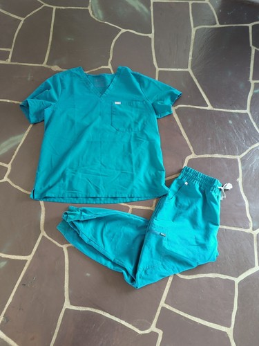Figs Technical Collection Womens Scrub Set Top XXL Joggers XL Teal M17