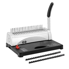 Comb Binding Machine, 21-Hole, 450 Sheets Capacity, Punch up to 12 Sheets,Pun...