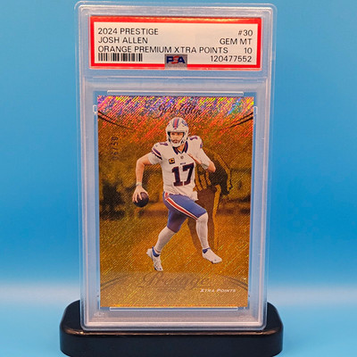 Josh Allen PSA 10 2024 Panini Prestige #30 Xtra Points Premium Orange/50 Bills