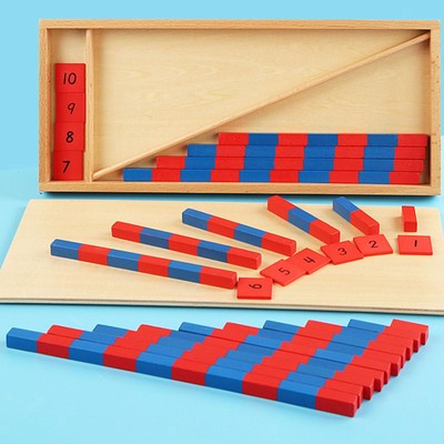 Montessori rot blau Zahlenstäbe Zählstäbe Mathe für Lernaktivitäten