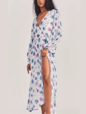 NWT LoveShackFancy Bevelyn Blouson-Sleeve Floral Maxi Dress Size 4 $695 MSRP